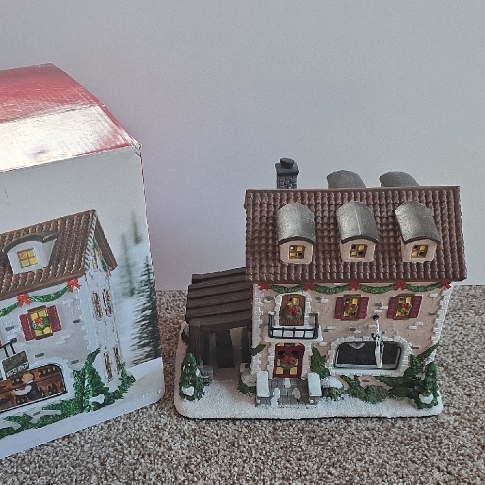 St. Nicholas Square Winter Winery - Festive Village House with Brown Roof